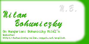 milan bohuniczky business card